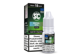 10ml Menthol Apfel Fertigliquid von SC in den Stärken 0mg, 3mg, 6mg, 12mg, 18mg