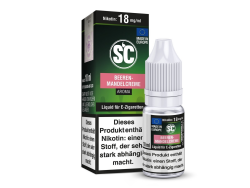 10 ml Beeren Mandelcreme Fertigliquid von SC mit dem Geschmack von Beeren, Mandel, Creme und Kuchen in den Stärken 0mg, 3mg, 6mg, 12mg, 18mg