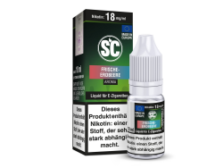 10 ml Frische Erdbeere Fertigliquid von SC mit dem Geschmack von Frische und Erdbeere in den Stärken 0mg, 3mg, 6mg, 12mg, 18mg