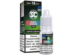 10 ml Frische Erdbeere Fertigliquid von SC mit dem Geschmack von Frische und Erdbeere in den Stärken 0mg, 3mg, 6mg, 12mg, 18mg