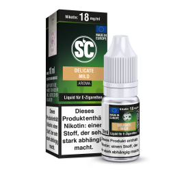 10ml E-Zigaretten Liquid Delicate Mild von SC mit Tabakgeschmack in den Stärken 0mg, 3mg, 6mg, 12mg, 18mg