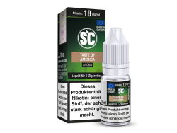 10ml E-Zigaretten Liquid Taste of America von SC mit Tabakgeschmack in den Stärken 0mg, 3mg, 6mg, 12mg, 18mg