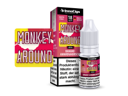 10ml Monkey Around Fertigliquid von Innocigs mit Amarenakirschgeschmack in den STärken 0mg, 3mg, 6mg, 9mg, 18mg